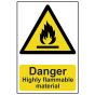 Danger Highly Flammable Material - PVC 200 x 300mm by Scan - 901