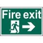 Fire Exit Running Man Arrow Right - PVC 300 x 200mm by Scan - 1504