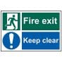 Fire Exit Keep Clear - PVC 300 x 200mm by Scan - 1540