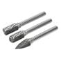 Tungsten Carbide Rotary Burr Set 3pc Sealey Part No. SDBK3