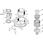 Electric Motor, Filter Assembly for Stihl SE100 Vacuum Cleaner