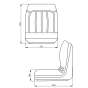 Black High Back Plastic Pan Plant / Mower Seat 740mm x 520mm