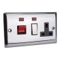 Switched Cooker Control Unit Neon 45A 1 Gang Chrome