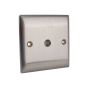 Coaxial TV Socket 1-Gang Brushed Steel & Chrome