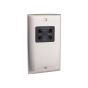 Dual Voltage Shaver Socket Brushed Steel