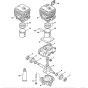 Crankcase, Cylinder Assembly for Stihl SR200 Mistblower