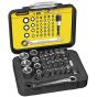 Bit & Socket Set of 39 + Ratchet End Metric 1/4 Drive by Stanley - 1-13-907