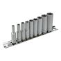 M1407 Deep Socket Clip Rail Set of 10 Metric 1/4in Drive by Teng