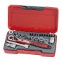 T1424 Socket Set of 24 Metric 1/4in Drive by Teng - T1424