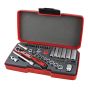 T1436 Socket Set of 36 Metric 1/4in Drive by Teng - T1436