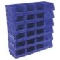 Plastic Storage Bin 105 x 165 x 85mm - Blue Pack of 24 Sealey Part No. TPS224B