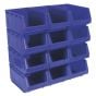 Plastic Storage Bin 210 x 355 x 165mm - Blue Pack of 12 Sealey Part No. TPS412B