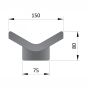 Bow Snubber Block 150 x 80mm 12mm Bore Fits Boat Trailer Brackets