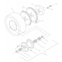 Wheels and Tires Assembly for Husqvarna W3612A Commercial Lawn Mower