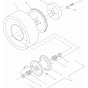 Traction Wheel 32" Models Assembly for Husqvarna W3614A Commercial Lawn Mower