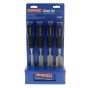 Soft Grip Chisel Set and Chisel Roll (4 Piece)