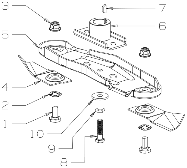 Blade (485mm) Assembly for Masport 625AL (2019 May 465774) Mower