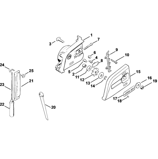 Chain sprocket cover, Tools Assembly for Stihl E14 Electric Chainsaws