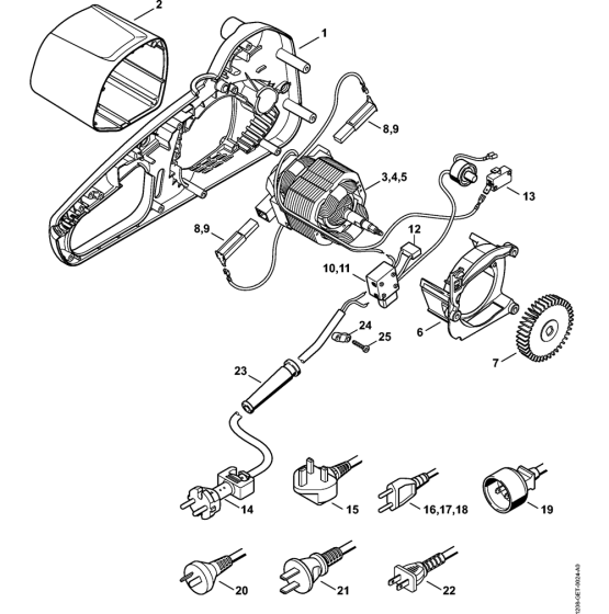 Electric motor Assembly for Stihl MSE141C Electric Chainsaws