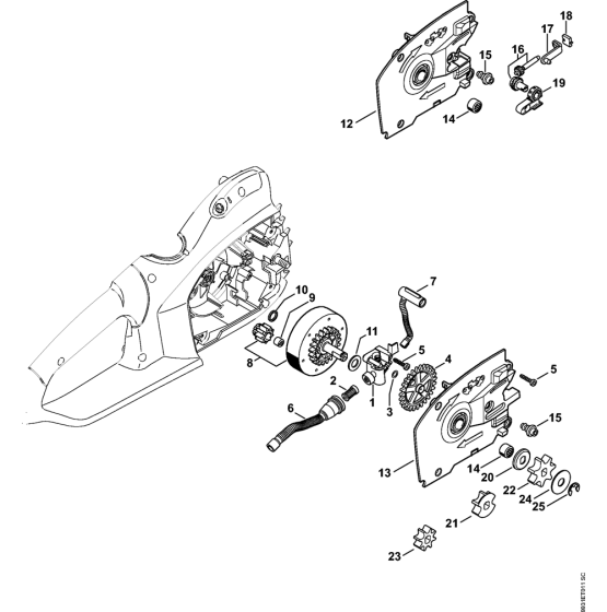 Oil pump, Chain sprocket Assembly for Stihl MSE170C MSE190C MSE210C MSE230 Electric Chainsaws