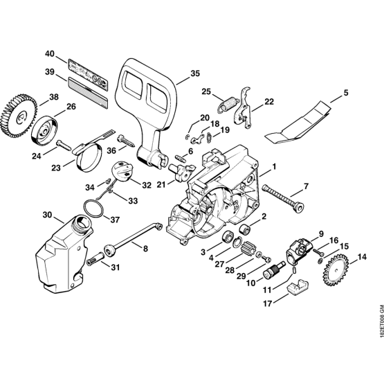 Gear housing, Oil pump Assembly for Stihl MSE220 MSE220C Electric Chainsaws