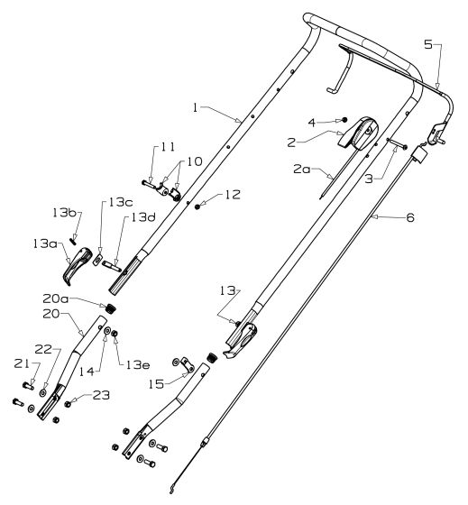 Handle Assembly for Masport 300AL L (2018 Sep 465743) Mower