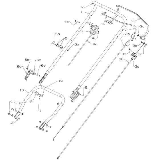 Handle Assembly for Masport 800ST (2022 Sep 479987) Mower