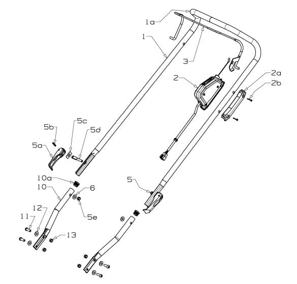 Handle Assembly for Masport 400ST (2018 Sep 465740) Mower