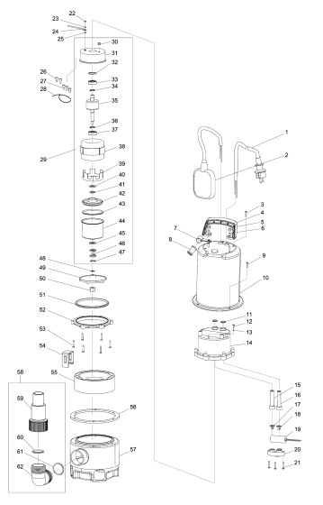 Complete Assembly for Makita PF1110 Drainage Pump