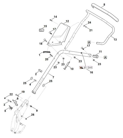 Handle Lower Part for Stihl RMA 765.0 V Cordless Mower