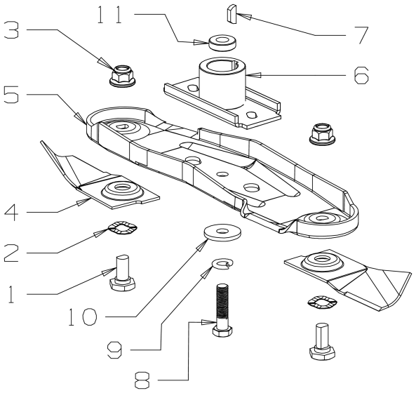 Blade (460mm) Assembly for Masport 500AL (2019 May 465773) Mower