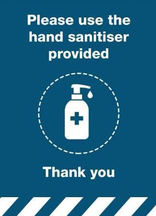 Hand Sanitiser Provided - Blue Sign (Foam)